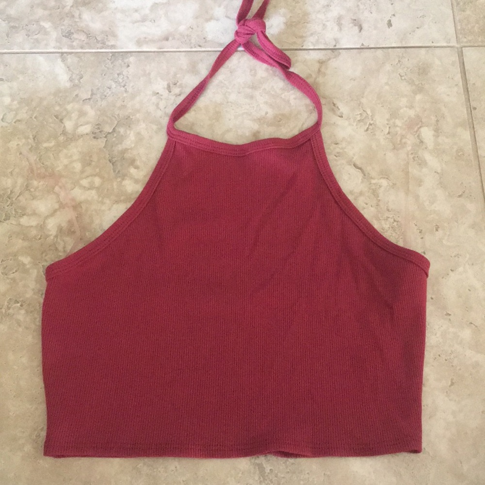 Red Halter Crop Top